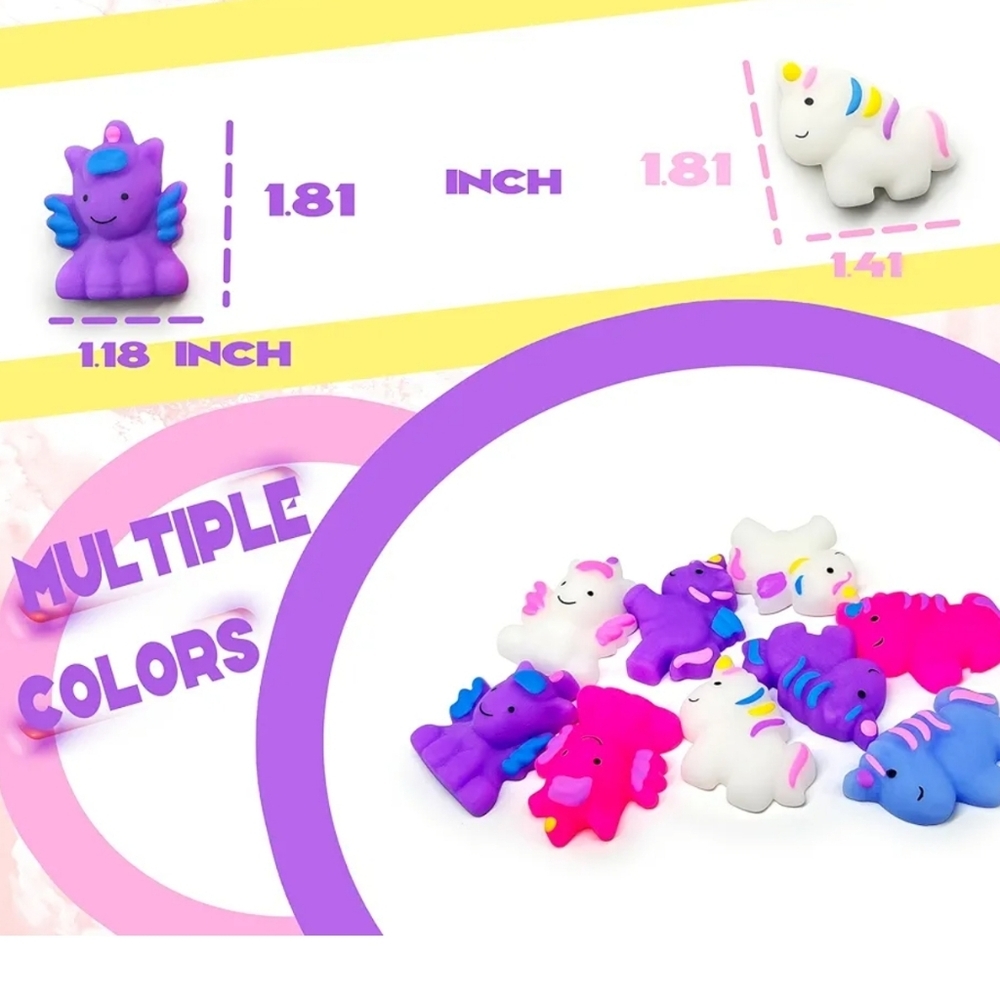 15Pcs Unicorn Mochi Squishy Toys for Kids Party Favors, Kawaii Unicorn Squishies - Picture 4 of 5